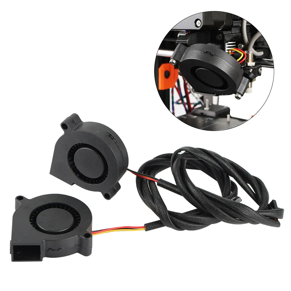 

2Pcs 5015 5V 3D Printer Fan Ultra Quiet Hydraulic Bearing Front Cooler with Excellent Heat Dissipation Stable Mounting Easy