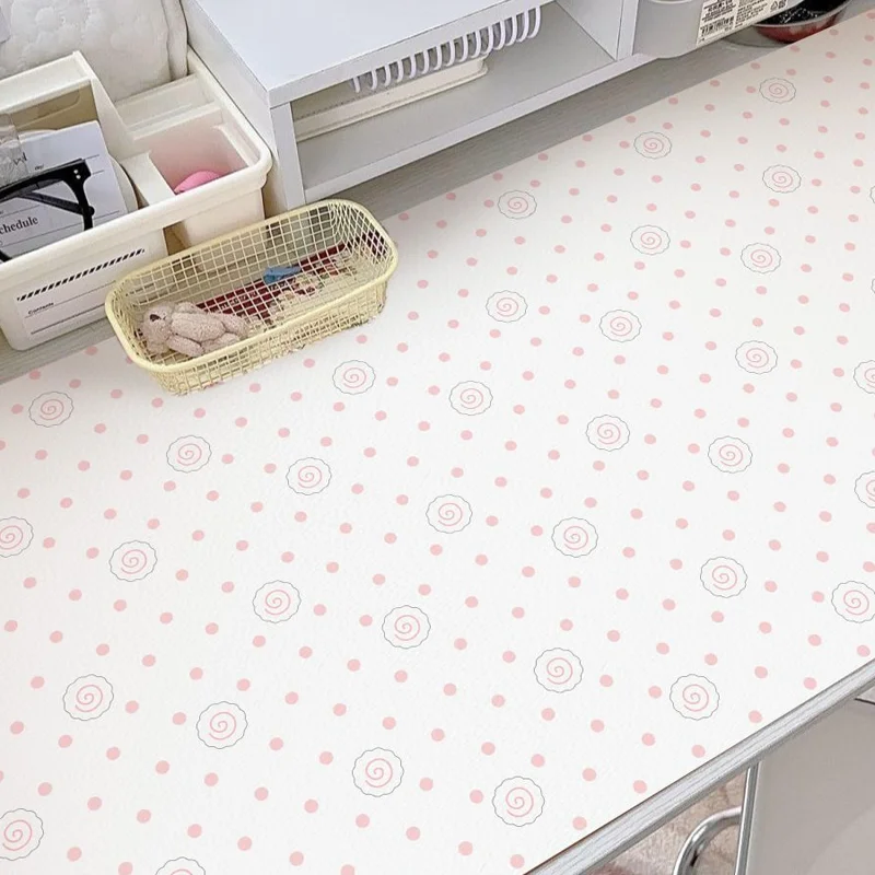 Retro Minimalist Polka Dot Circle Eye Protection XXL Leather Mouse Pad Keyboard Office Desktop Decoration Student Dormitory