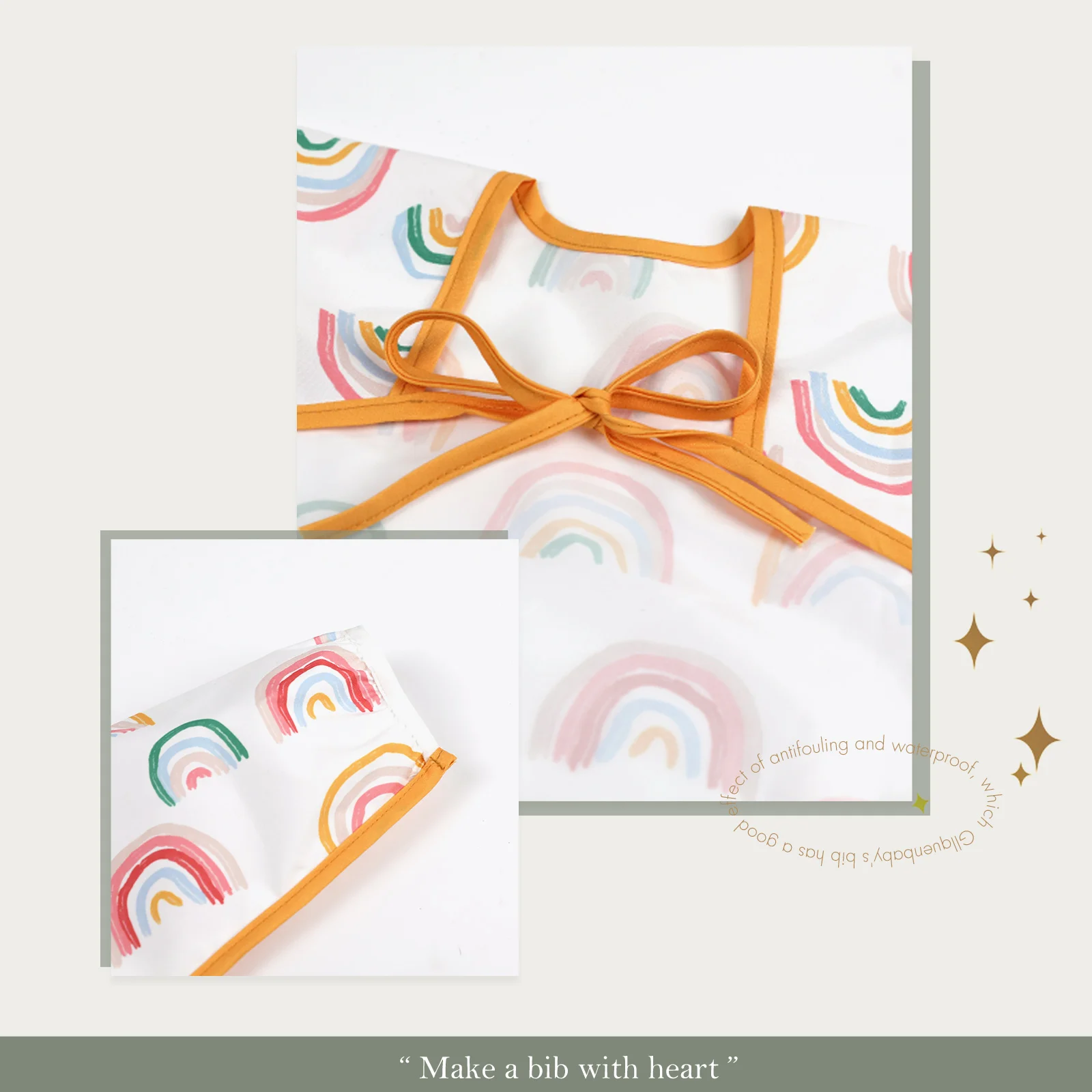 مريلة للأطفال مقاومة للمياه بأكمام طويلة مريلة للرضع للتغذية مزودة بجيب مريلة كارتونية لطيفة قماش تجشؤ للأطفال للجنسين منشفة لعاب الأطفال #6