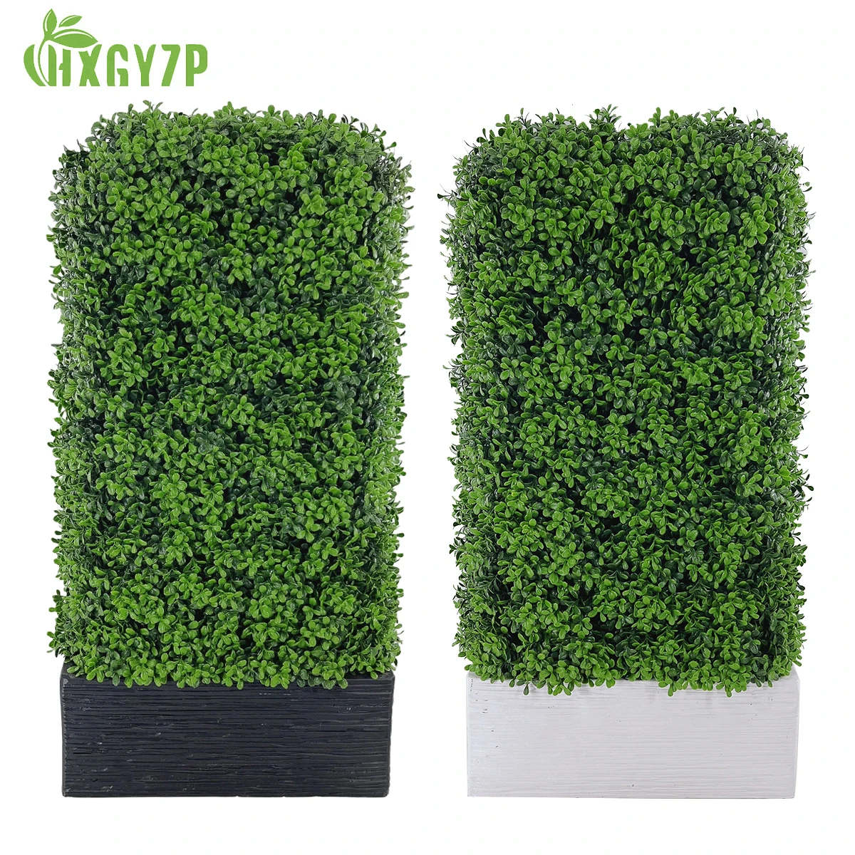 80cm Artificial Plants Wall Decor Rectangular Boxwood Topiary Bonsai Green Leaf Plant Potted Grass Wall For Home Indoor Outdoor