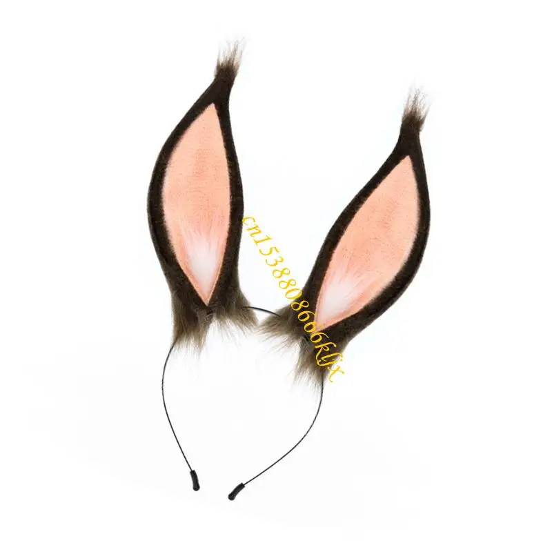 

Festival Plush Rabbit Ears Accessory For Costume Roleplay Celebrations And Halloween Event Soft Animal Ear Headbands 066C