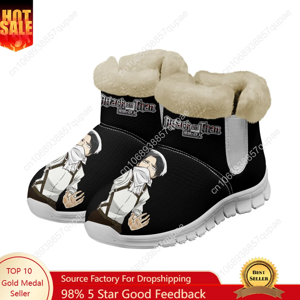 

Attack on Titan Snow Boots Anime Men Women Teenager Keep Warm Shoes Casual Snow Shoe Plush Soft High Quality Couple Custom Shoes