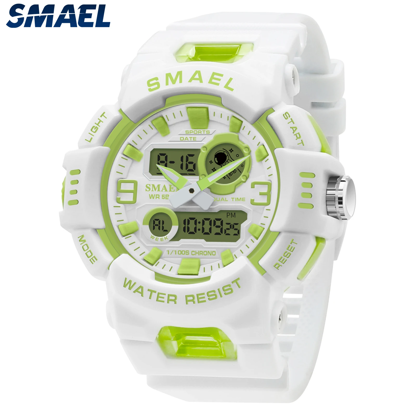 

SMAEL Sports Watches 50M Waterproof Wristwatches Dual Time Fashion White Clock 8083 Lady Watches Digital