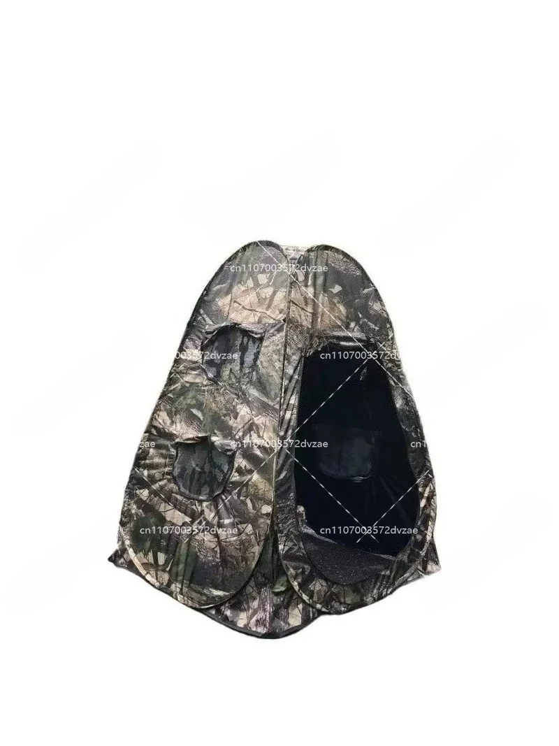 Portable Single Person Pop-Up Photography Tent 3-Sided 6-Window Camouflage Black 360 Degree Bird Watching Outdoor Privacy