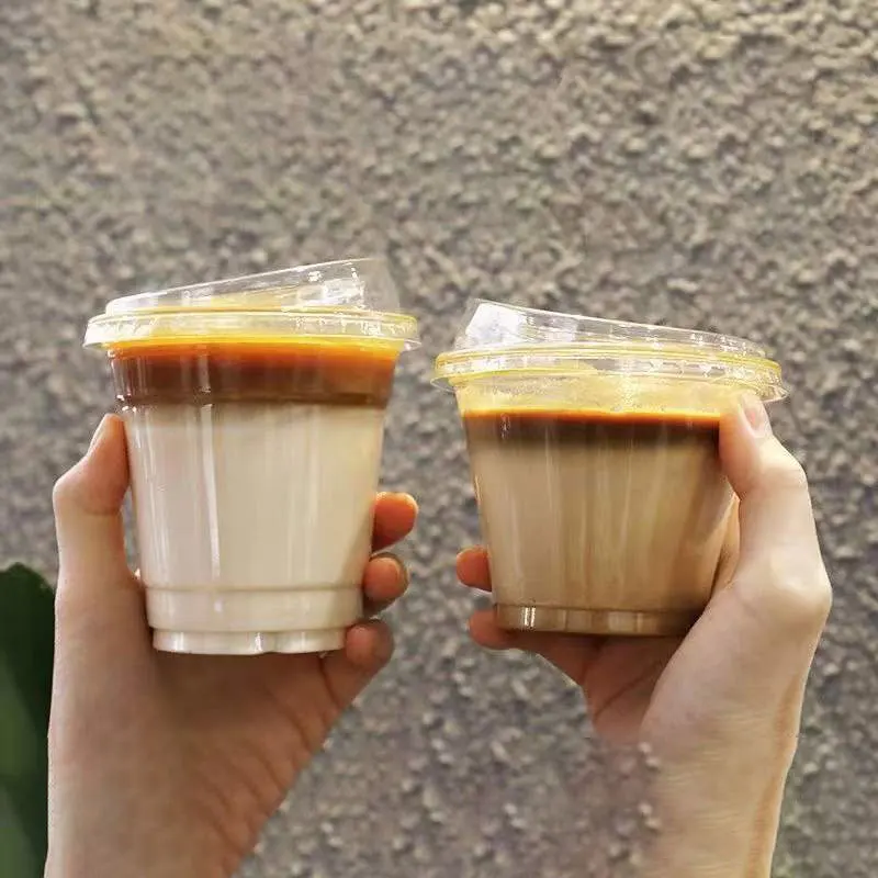 

100pcs 12oz/14oz/400ml/500ml Disposable Plastic Cups Milk Tea Cup Beverage Juice Coffe Cups Takeaway Drinking Package Customized