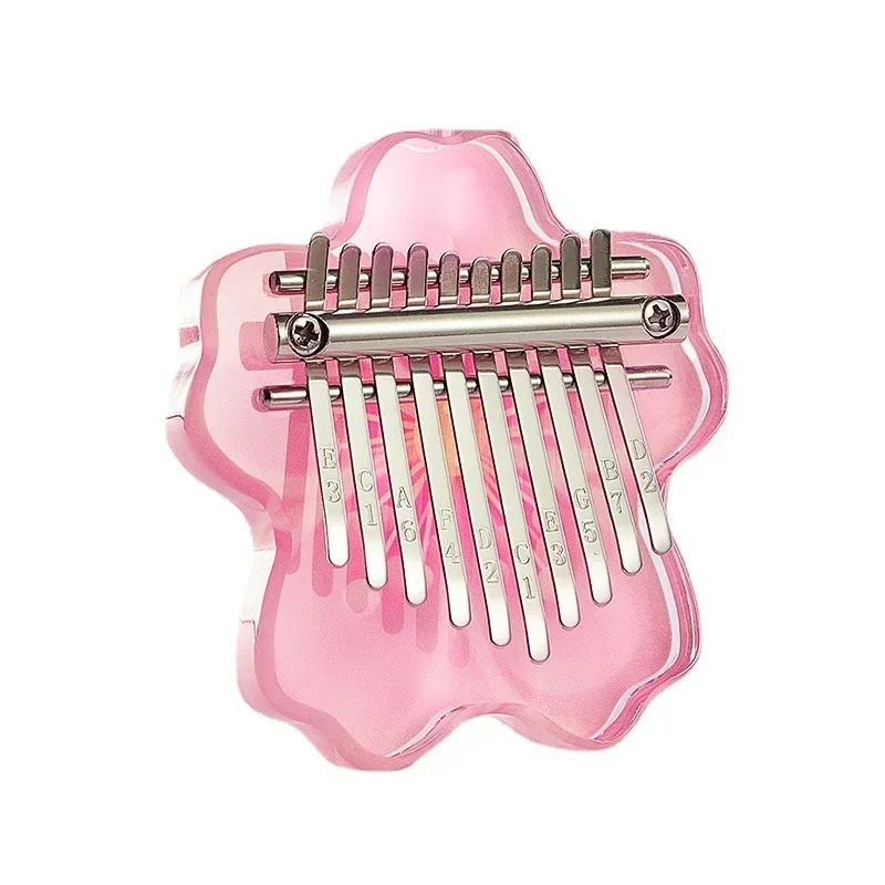 Mini Kalimba 10 touches en acrylique, Piano à pouce, cristaux, doigt, Instrument de clavier avec livre d'apprentissage, cadeaux pour adultes et enfants