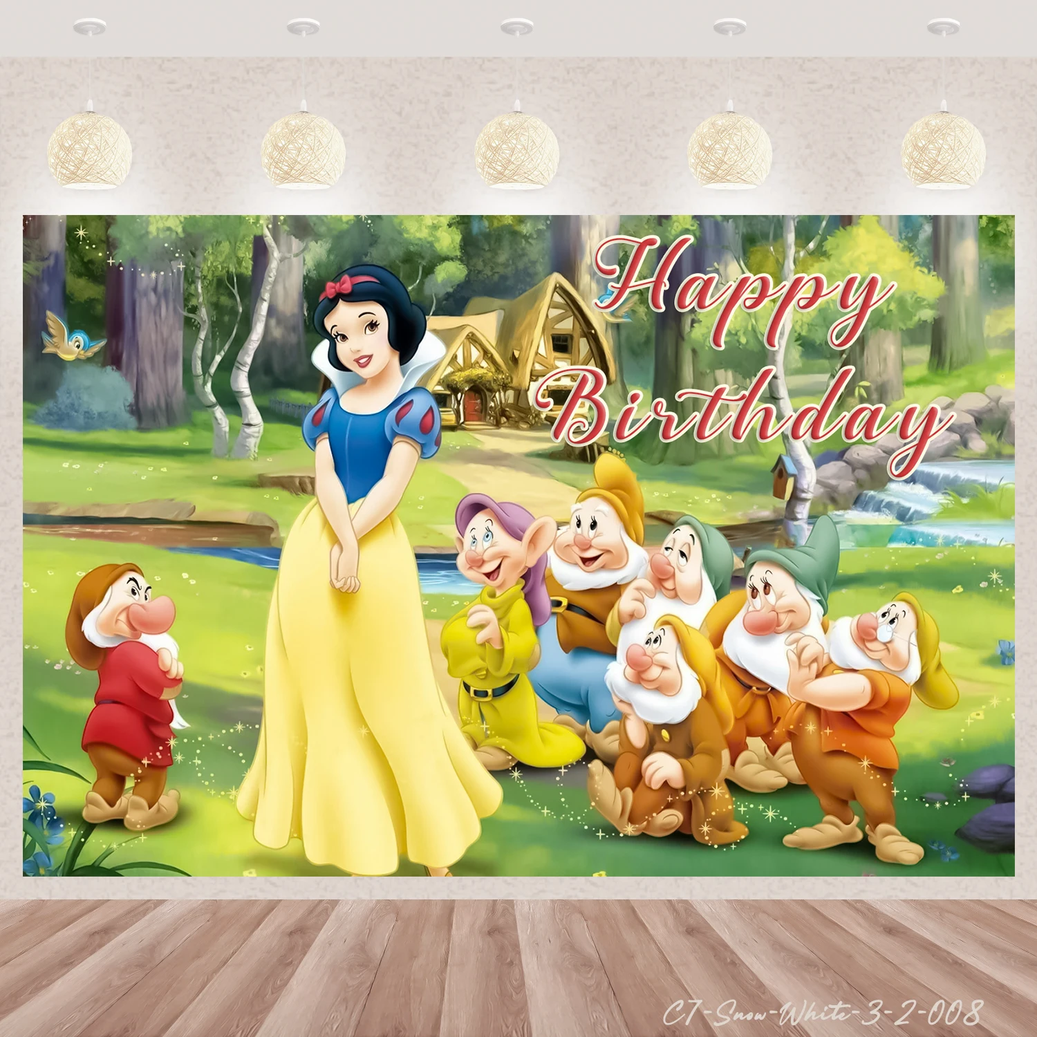 Princess Snow White Theme Background Birthday Party Baby Shower Photography Vinyl Background Room Decor Supplies Photo Poster