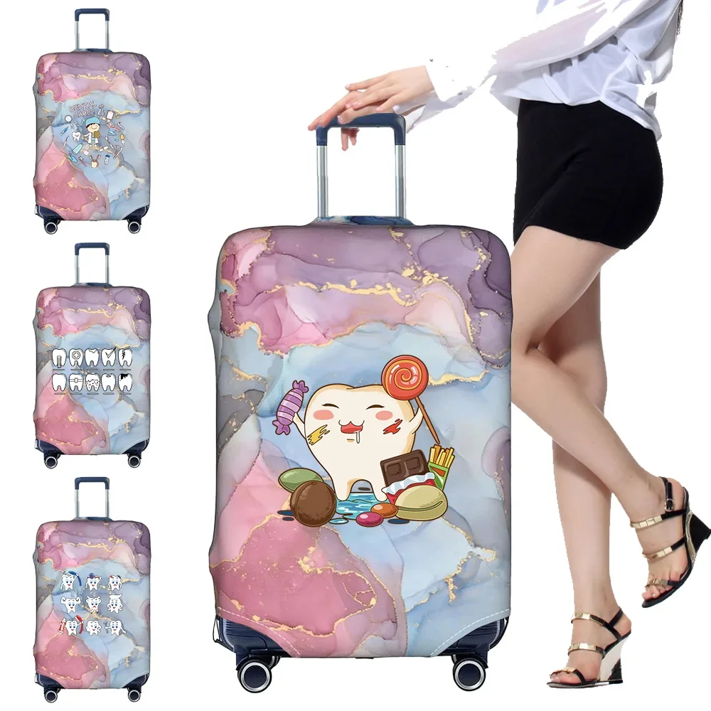 Luggage Protective Cover Stretch Fabric Luggage Protective Covers Dust Cover Anti-Scratch Protective Suitcase Cover Teeth Series