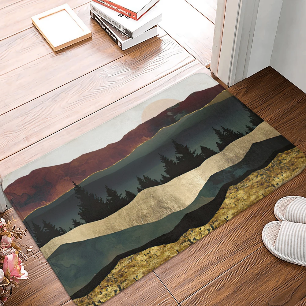 Golden grey marble Carpet Entrance Doormat Bath Floor Rugs Absorbent Mat Anti-slip   Kitchen Rug for Home Decorative Foot mat