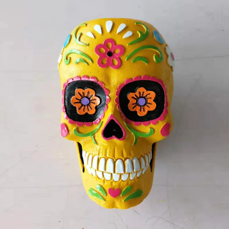 Resin Skull Ornament Succulent Plant Pot Resin Crafts Villa Courtyard Decoration Ornaments Halloween Decoration Skull Flower Pot