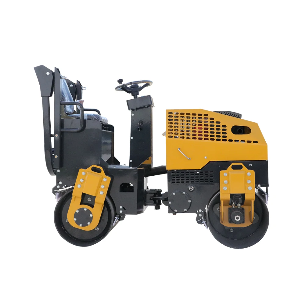 آلات الطريق 1T أسطوانة الطريق ذات الطبل المزدوج أسطوانة الطريق الاهتزازية ذات الطبل المزدوج للبيع