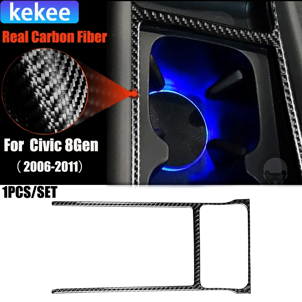 

Автомобильные аксессуары из углеродного волокна, подстаканник, рамка, модифицированная внутренняя отделка, наклейка для Honda Civic 8-го поколения 2006 2007 2008-2011