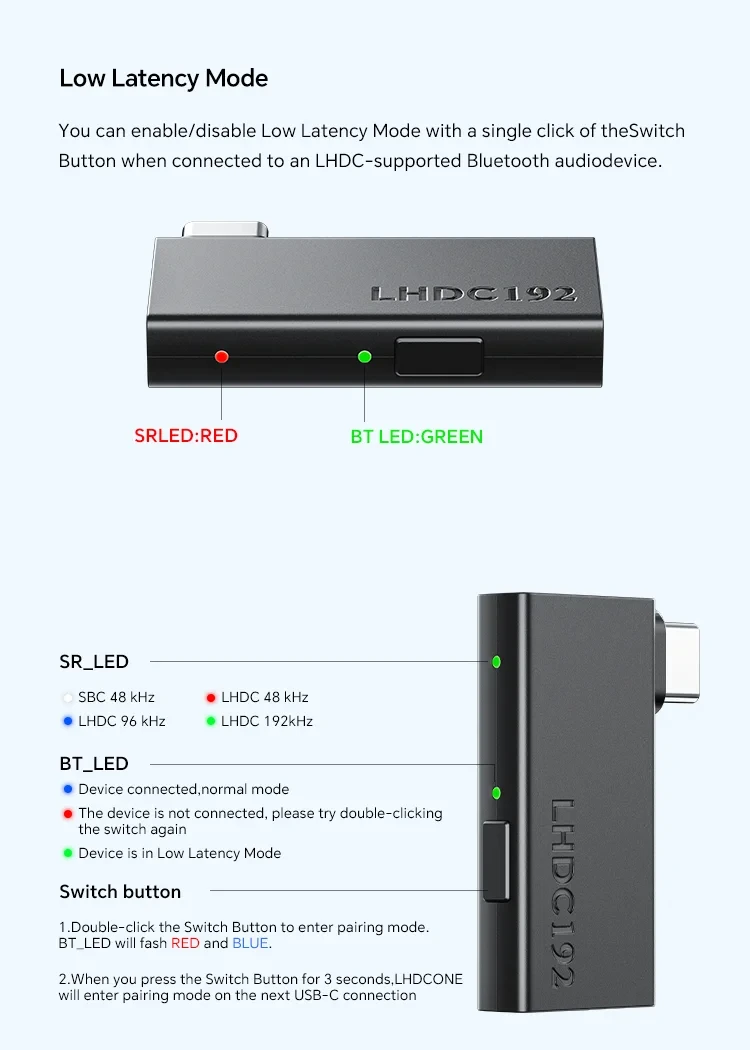 LHDC ONE Wireless USB to Bluetooth Transmitter for TWS Bluetooth 