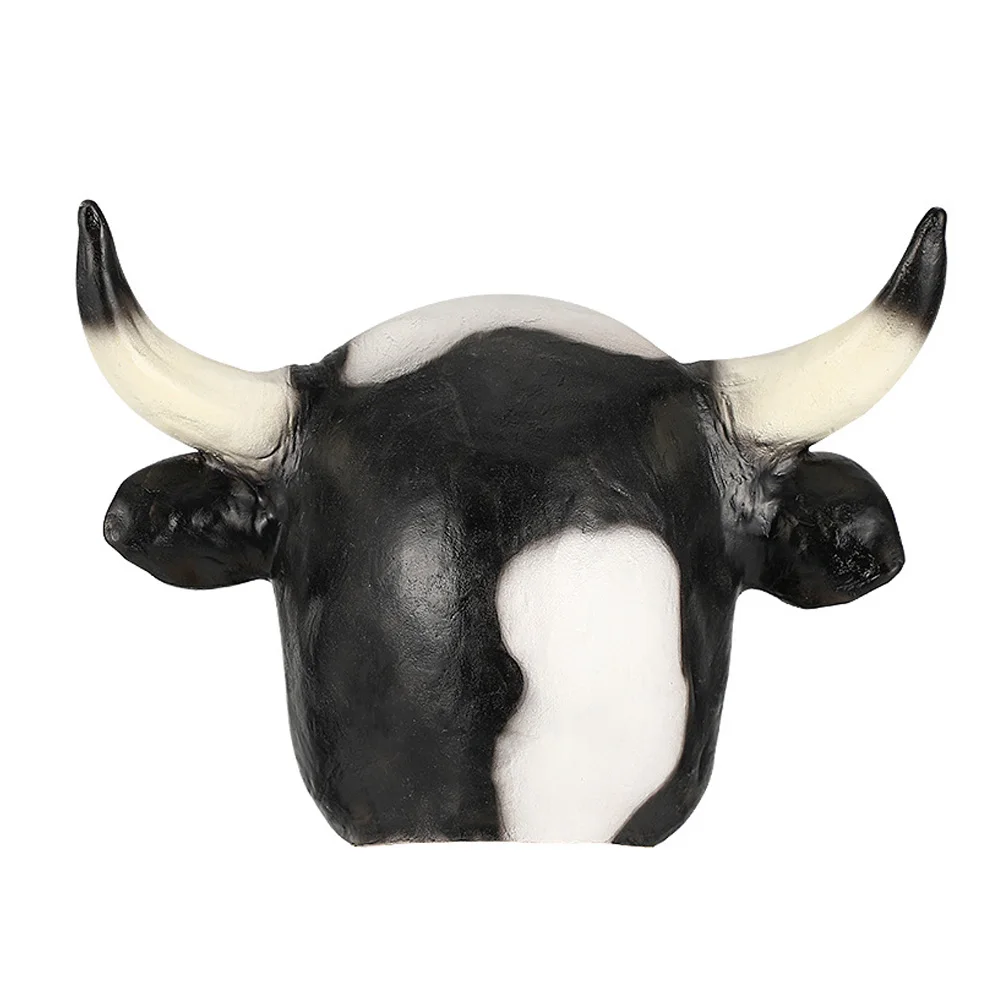 Funny Animal Cow Full Head Latex Mask Cosplay Realistic Dairy Cow Latex Helmet Halloween Carnival Dress Up Party Costume Props 5