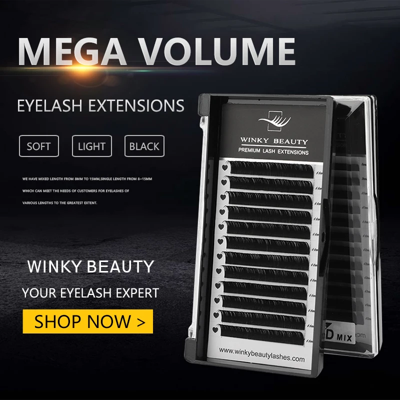 

Winky Beauty C/CC/D/DD Curl Eyelash Extension Thin and Soft Material Volume Lash Individual Eyelashes Premium Fake Lashes