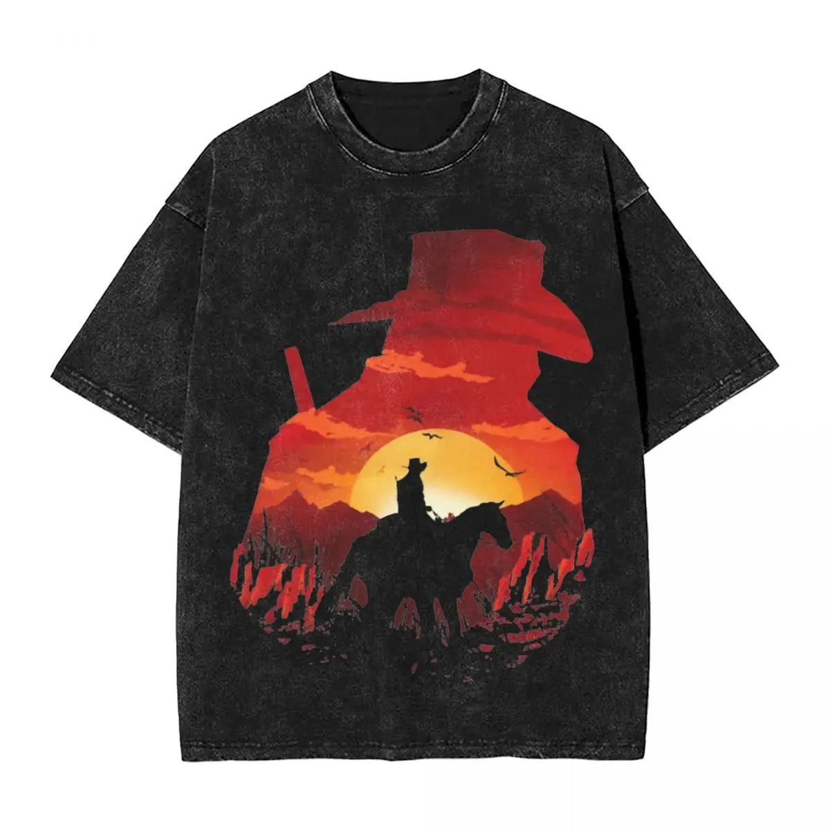 Red Dead Redemption 2 T Shirt Movie Popular T Shirts Short-Sleeve Y2K Classic Tops Summer Cotton Crewneck Plus Size Tees