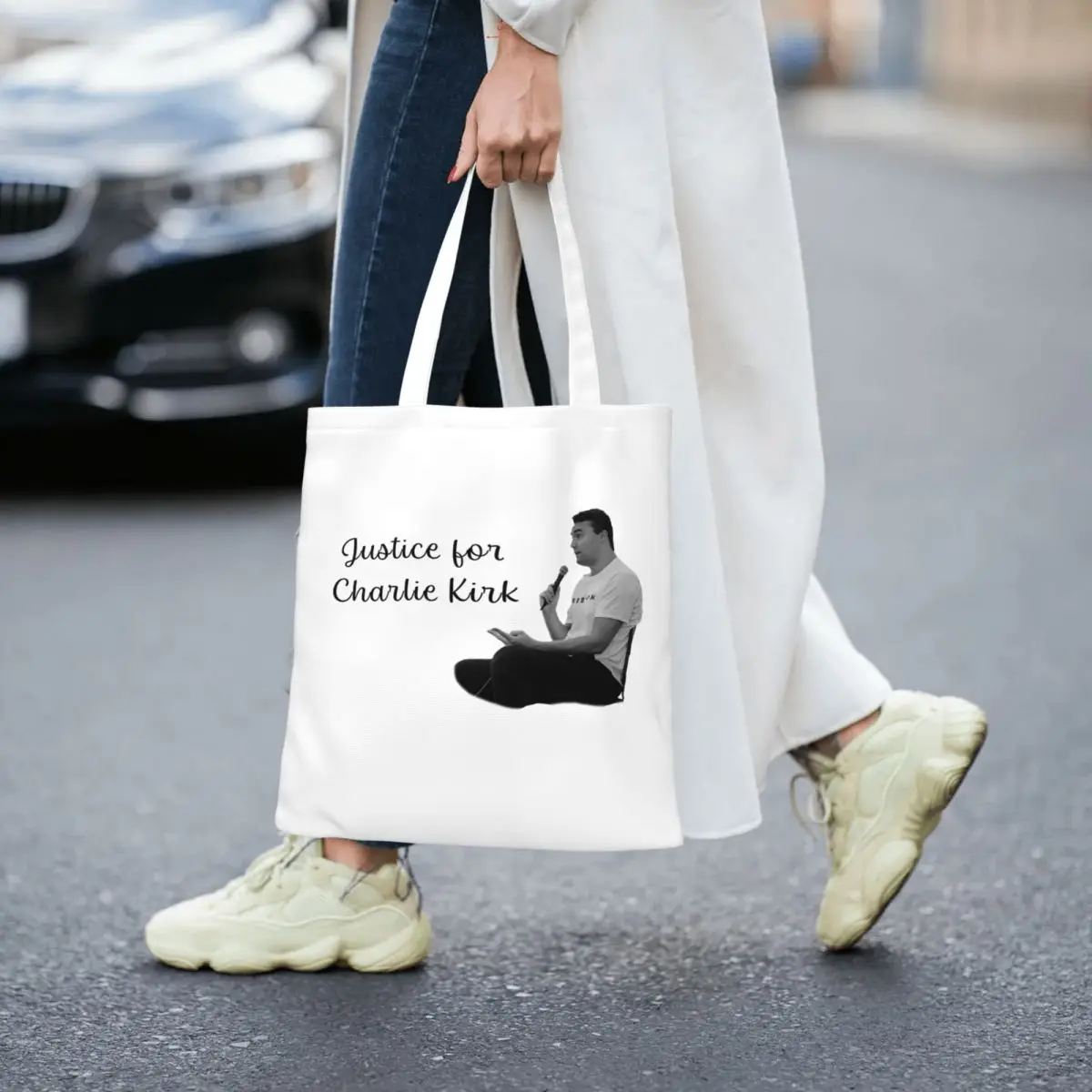 حقائب حمل للجنسين من أجل تشارلي كيرك، حقيبة بقالة ذات سعة كبيرة لحقائب اليد للأطفال