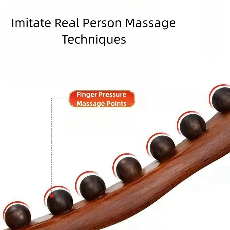 8-Perlen GuaSha-Stab aus Karbonisiertem Holz Körperformendes Massagegerät Meridian-Schabetherapie Entspannt Steife Muskeln Fitness-Trainings-Tool – Detail 6