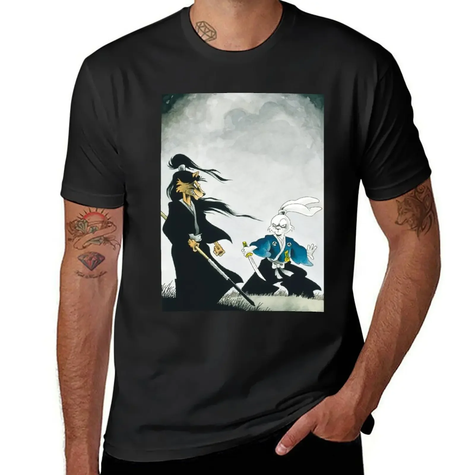 

usagi yojimbo,usagi,rabbit, jei, black blade, yari, evil, wolf, clouds, night, samurai,katana,sword,kimono,ronin,miyamot T-Shirt