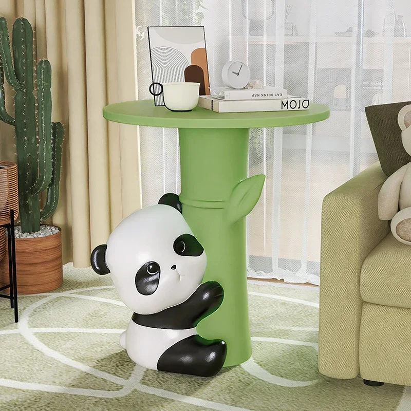 T*@ Decor Sculptures & Figurines Decoration Accessories Giant Panda Bamboo Edge Floor Ornaments Living Room Resin Animal Statue