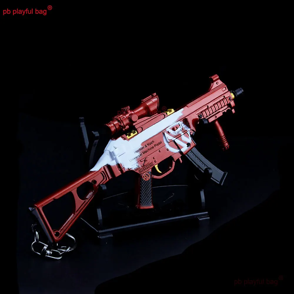 14 centimetri di Metallo UMP9 Mini Lega di Pistola Modello Action Figures Gioco Periferico Portachiavi Ornamento Decorazione Raccogliere Giocattolo Per Bambini Regalo ZG400