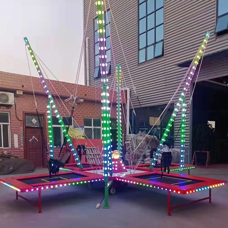 

Cheap Outdoor Playground Amusement Park Facilities Trampoline Children's Play Trampoline With LED Lights