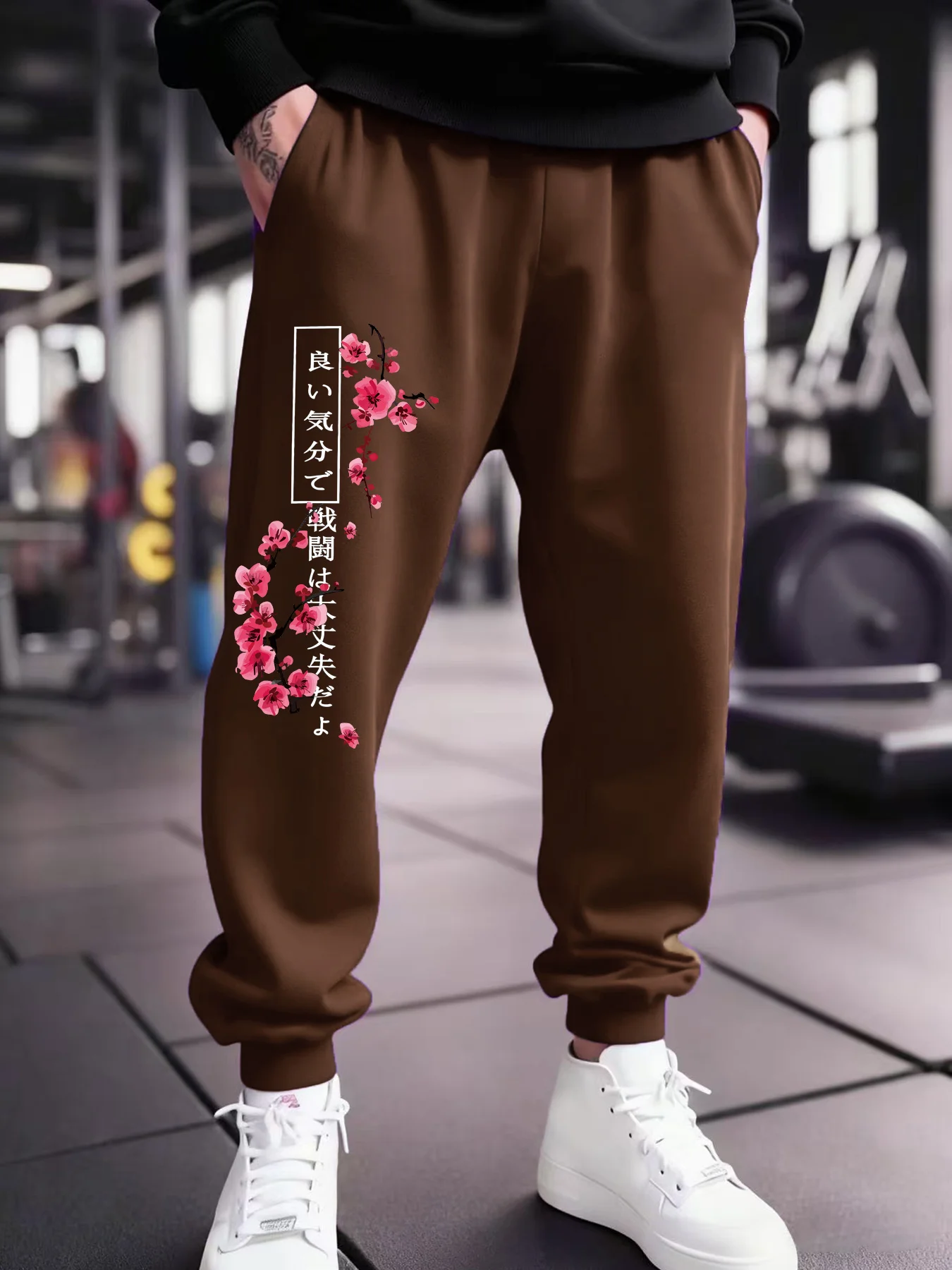 Herren-Jogginghose im japanischen Kirschblüten-Design für Freizeit, Sport und Schule – Detail 5