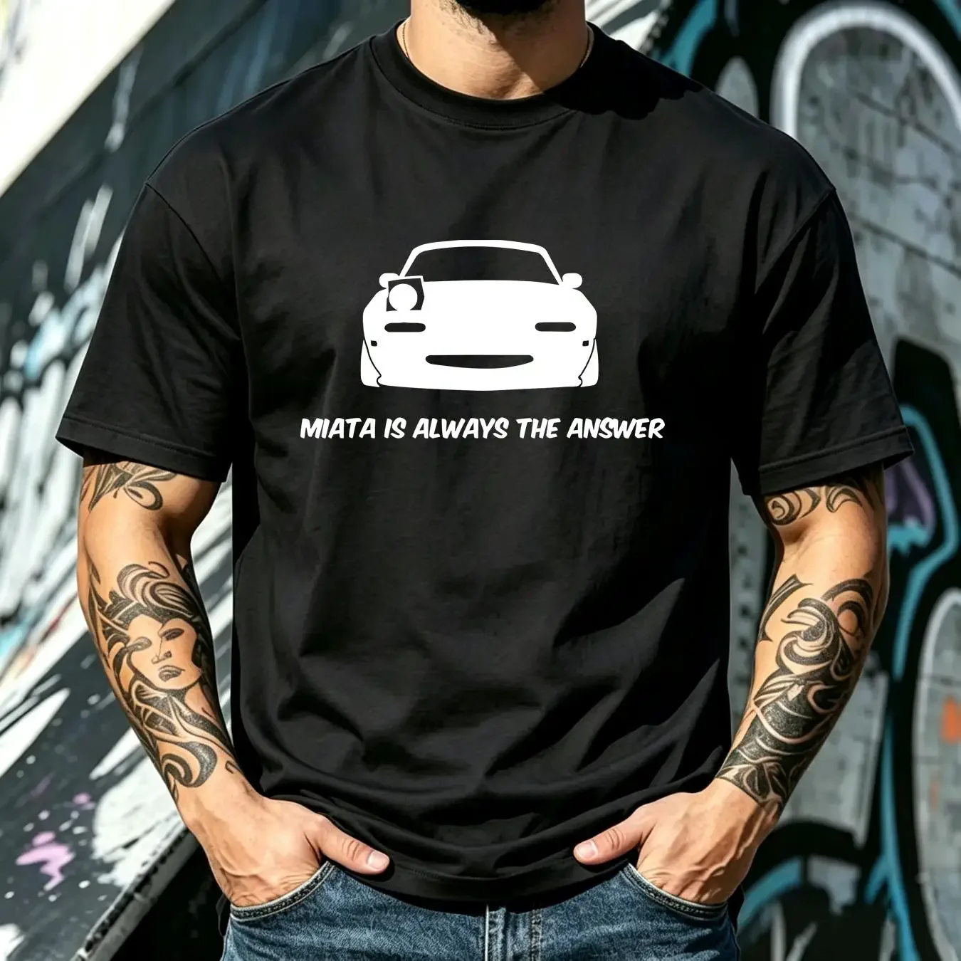 washed T Shirt NEW LIMITED Miata Is Always The Answer vintage Washed streetwear homme designer clothes Top For Everyday Wear