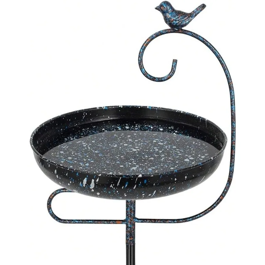 

【New Arrival】Metal Bird Bath with Bird Statue, Vintage Bronze Standing Birdbath Bowl for Outdoor Garden Yard, Decorative Water Feeder for Wild Birds