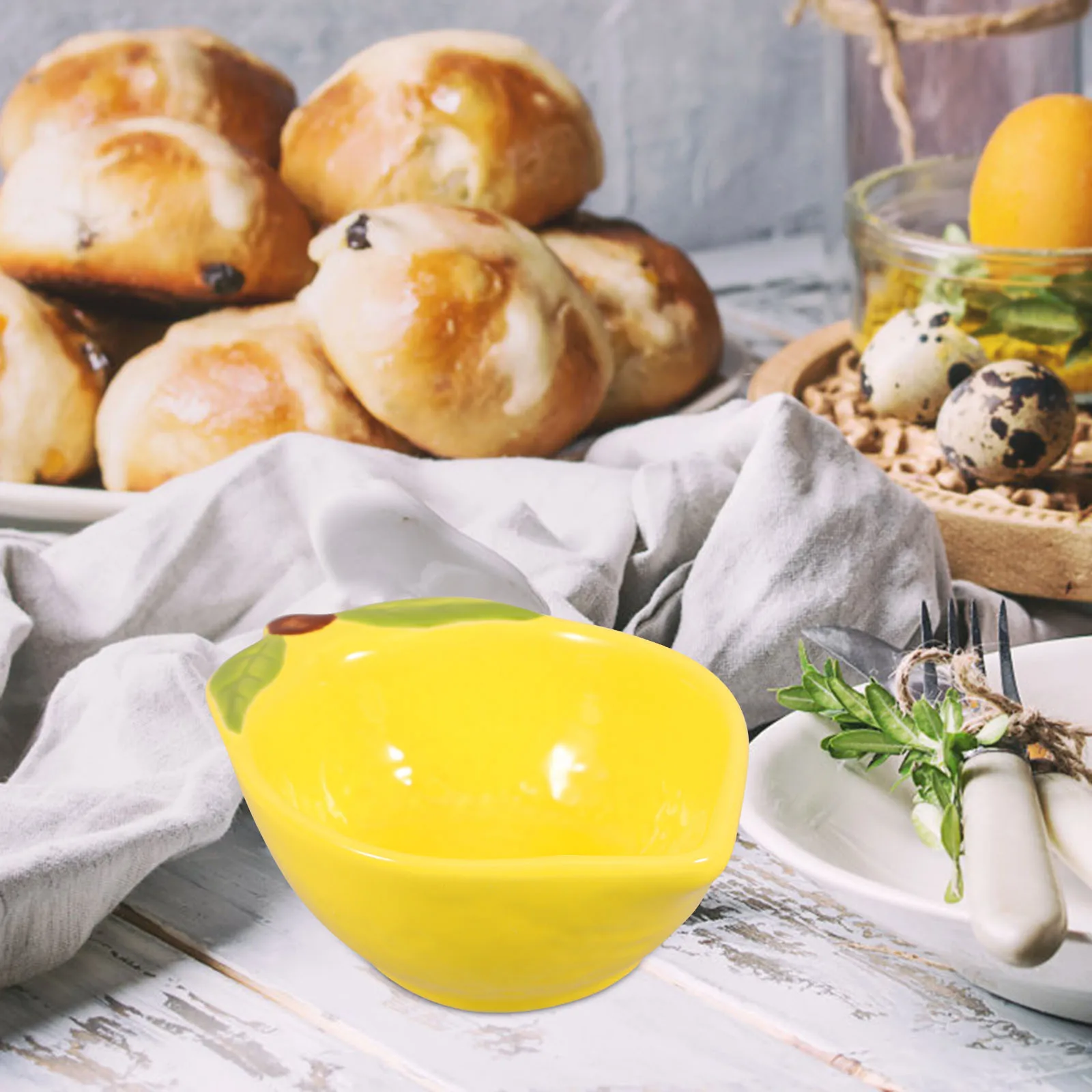 

Home Decor Kitchen Lemon Ceramic Decorative Bowl Cute Fruit Serving Plate Shape