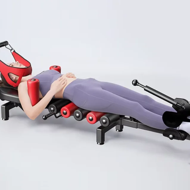 Lit d'étirement dorsal pliable et réglable en métal pour la maison avec dispositif d'étirement cervical et corporel extensible