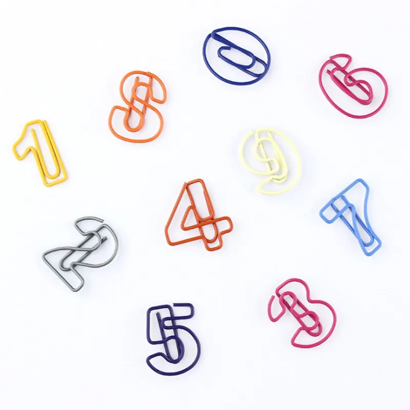 10pcs/lot Arabic numerals paper memo clips simple student stationery paper clips office storage bookmarks