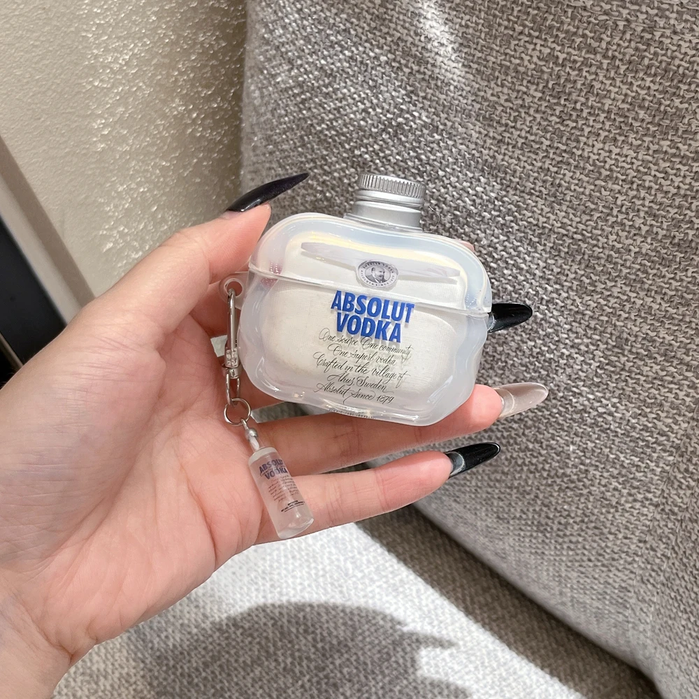 

For Apple Airpods 4 2024 3 Pro 2 Earphone Cover Case Simulation Spirits Vodka Silicone Protection Bluetooth Headset Cases Funda