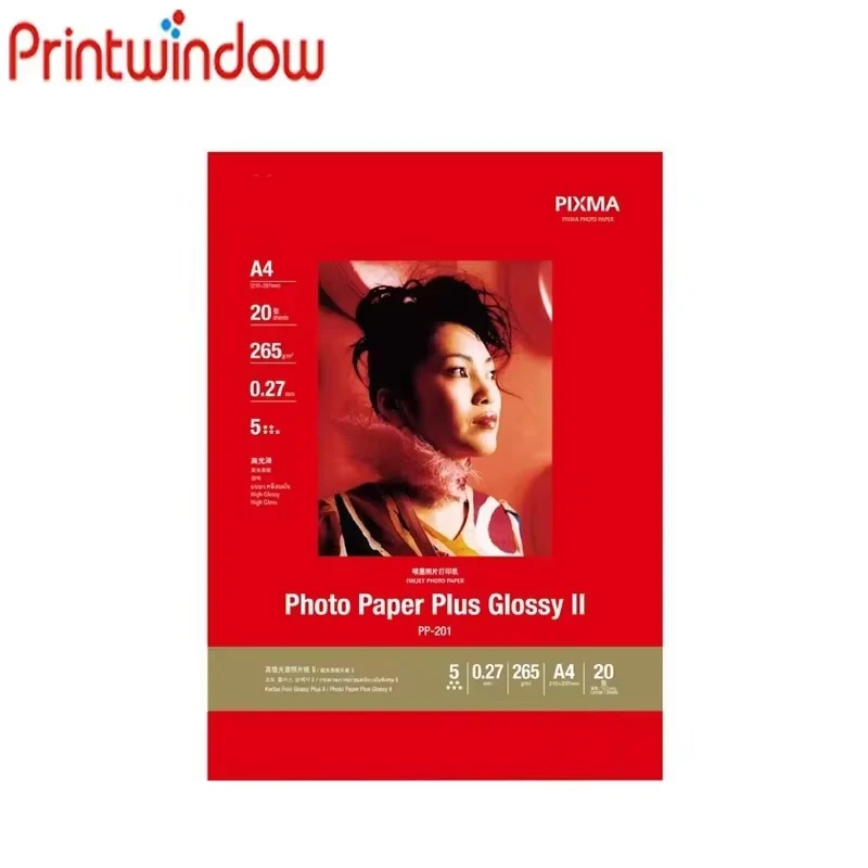Original New PP-201 Photo Paper Plus Glossy For Canon A3 A4 A6 20 Sheets 265g High Quality