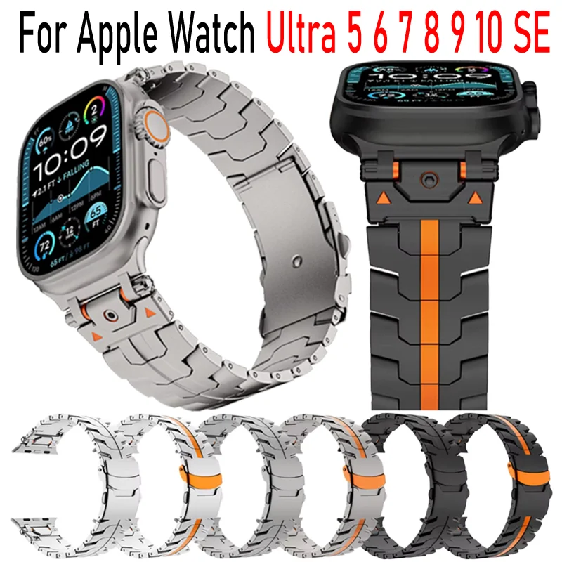 

Комплект модификации металла, ремешок для Apple Watch Ultra 11 10 9 8 7 6 5 SE, браслет с защитной пряжкой iWatch 46 мм 42/45 мм 49 мм 44/41/40 мм