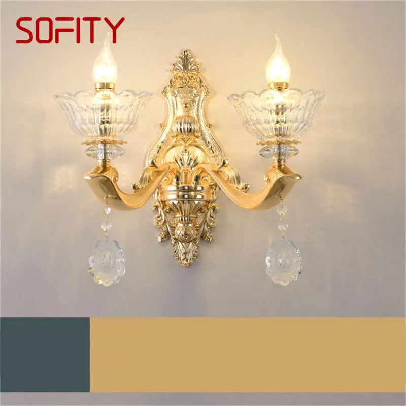 

BERTH Nordic Vintage Wall Lamp LED Crystal Sconce Indoor Fixture Gold Luxury Decor For Home Bedroom Living Room Corridor