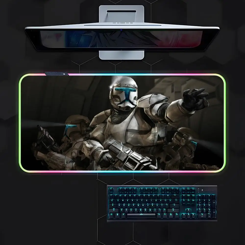 

S-Stars W-Warss D-Darths V-Vaders Коврик для мыши Gamer Luminescence Led Коврик для мыши Игровой стол Rgb Настольный коврик Клавиатура Коврик для ПК Коврик для мыши