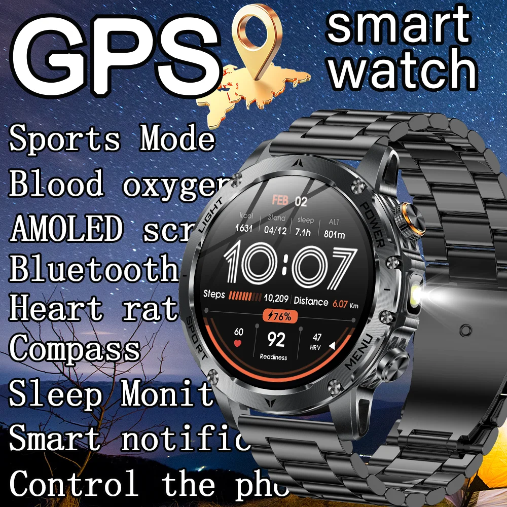 

DAORKOW 2025 New Men Outdoor Sports Smart Watch 1000mAh Battery 1.7 inches HD Screen Display Heart Rate IP68 Waterproof bracelet