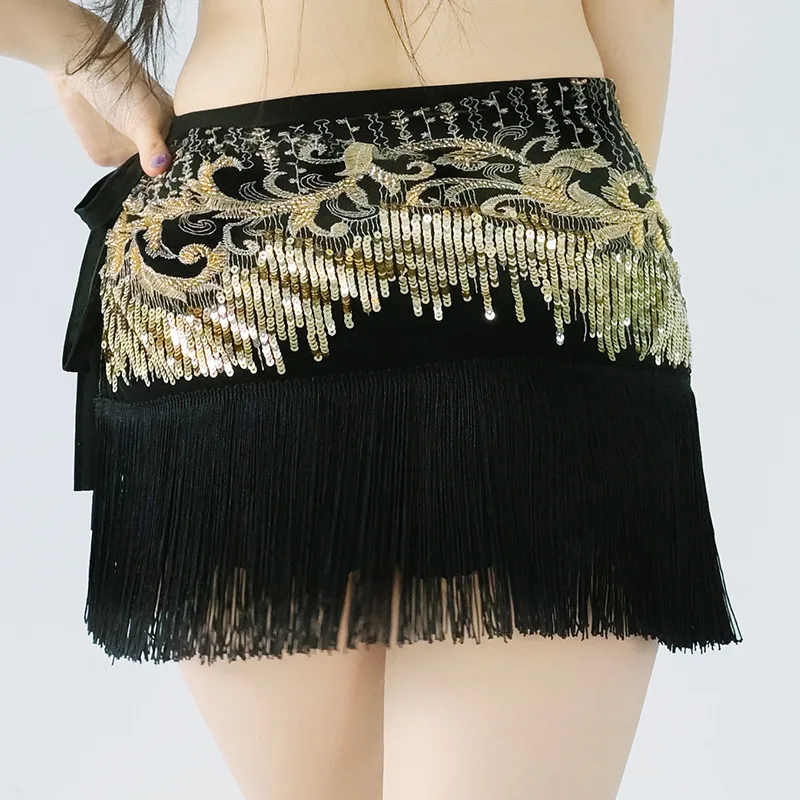 New Lady Belly Dancing Beads Waist Chain Sequin Hip Scarf Tassel Stage Show Performance Dancewear Girl Costume Skirt Women Belt