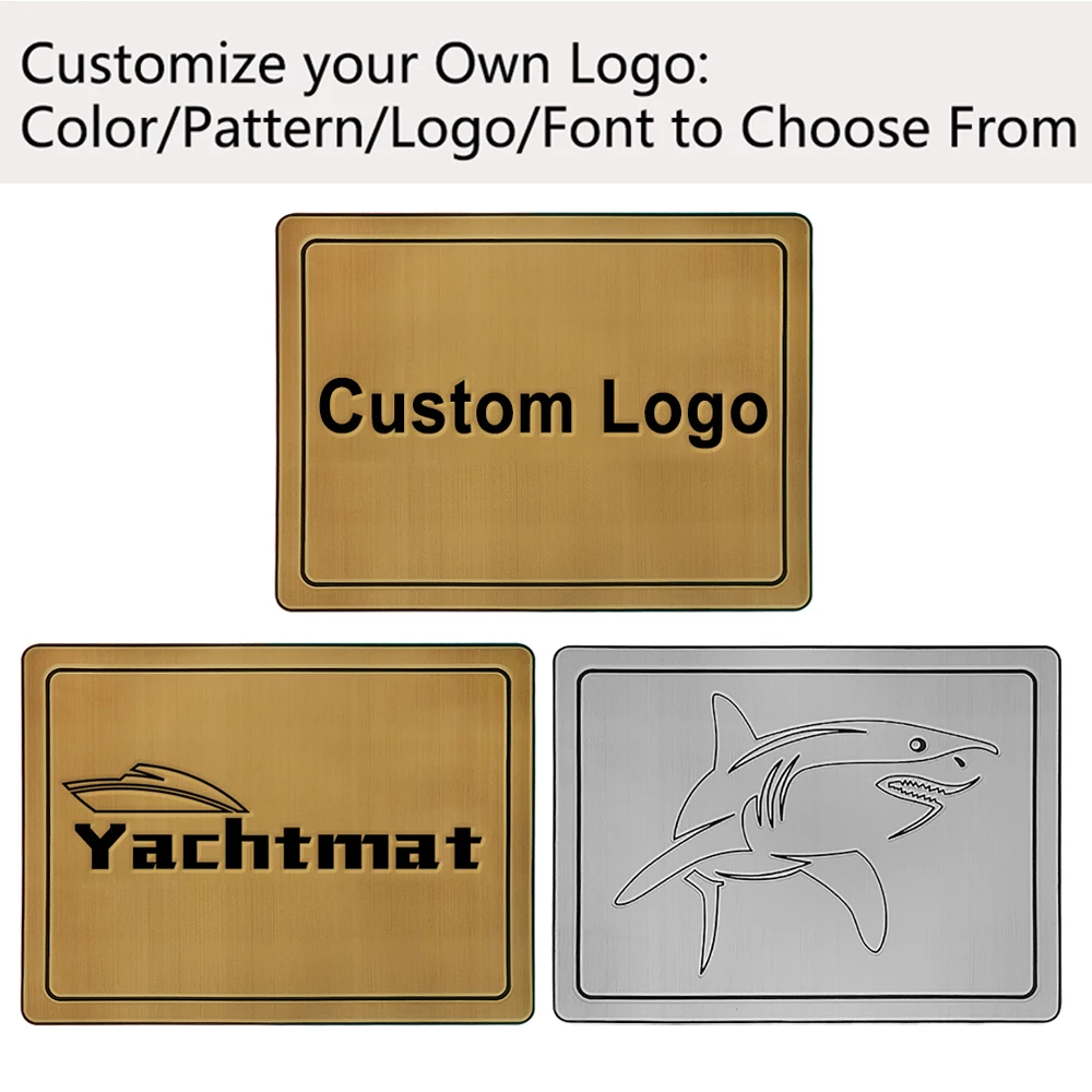 Customized Personalized Name Logo Text Pattern Machine Engraving EVA Foam Faux Teak Traction Pad Marine Anti-Skid Self-Adhesive