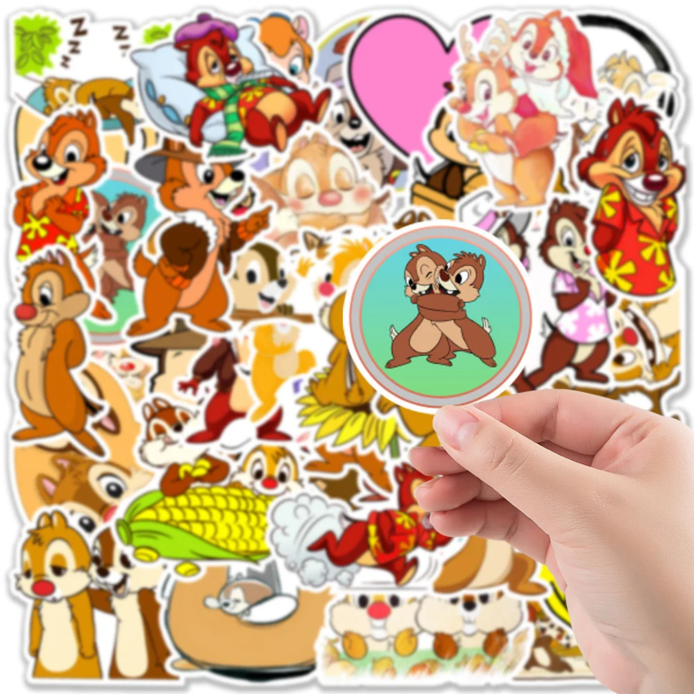 10/30/50PCS Disney Chip and Dale Cartoon Sticker DIY Phone Bicycle Laptop Luggage Skateboard Graffiti Decals Fun for Kid Toy