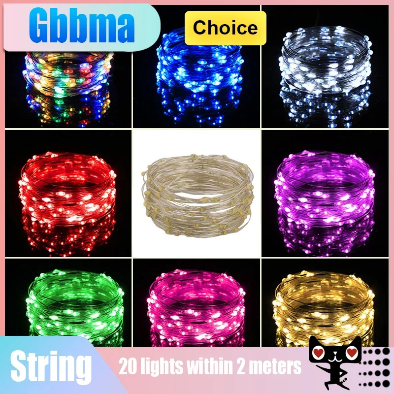 1/2M AA LED String Lights Copper Silver Wire Garland Light Waterproof Fairy Lights For Christmas Wedding Party Decoration