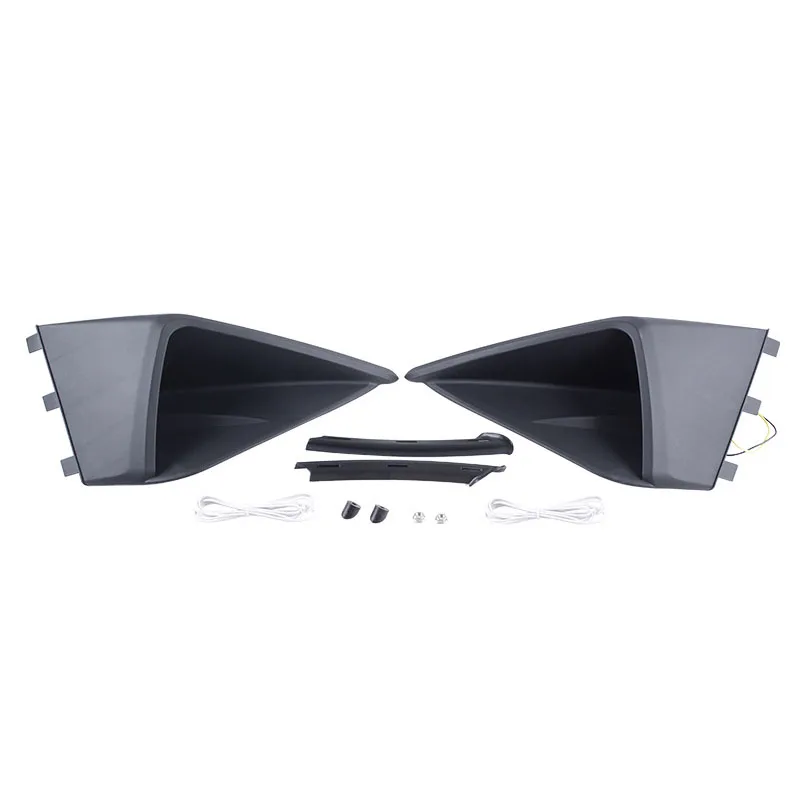 1 Set Front Air Inlet Fog Light DRL Lamp & Bezel Air Vent Trim With Lights Under The Turn Signals For Ford Mustang 2018 2019