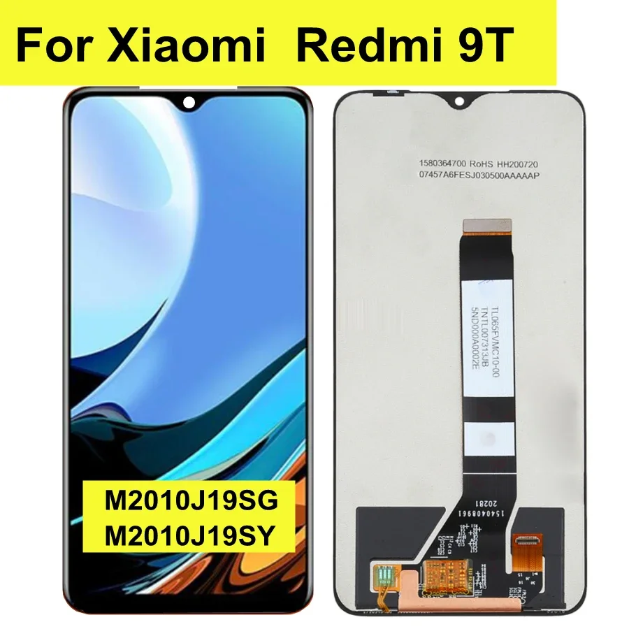 

6,53 " протестировано для Xiaomi Redmi 9T ЖК-дисплей с цифровым преобразователем сенсорного экрана в сборе с рамкой J19S M2010J19SG M2010J19SY