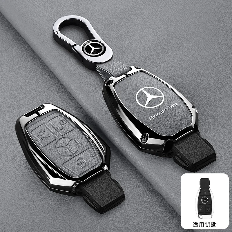 Кожаный чехол-накладка для смарт-ключа автомобиля Mercedes-Benz A, B, C, S-класса, AMG, GLA, CLA, GLC, W176, W221, W204, аксессуары, брелок