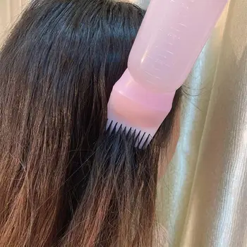 여성용 헤어 염색 샴푸 병, 빈 병, 오일 빗 어플리케이터 도구, 헤어 컬러링 스타일링 도구, 1 PC
