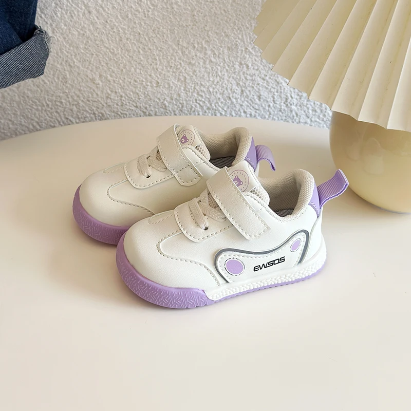 

2025 Autumn Cute Baby Casual Shoes Toes Capped Soft Bottom Kids Sports Shoes Hook&loop Girls Running Shoes Non-slip Size 15-25
