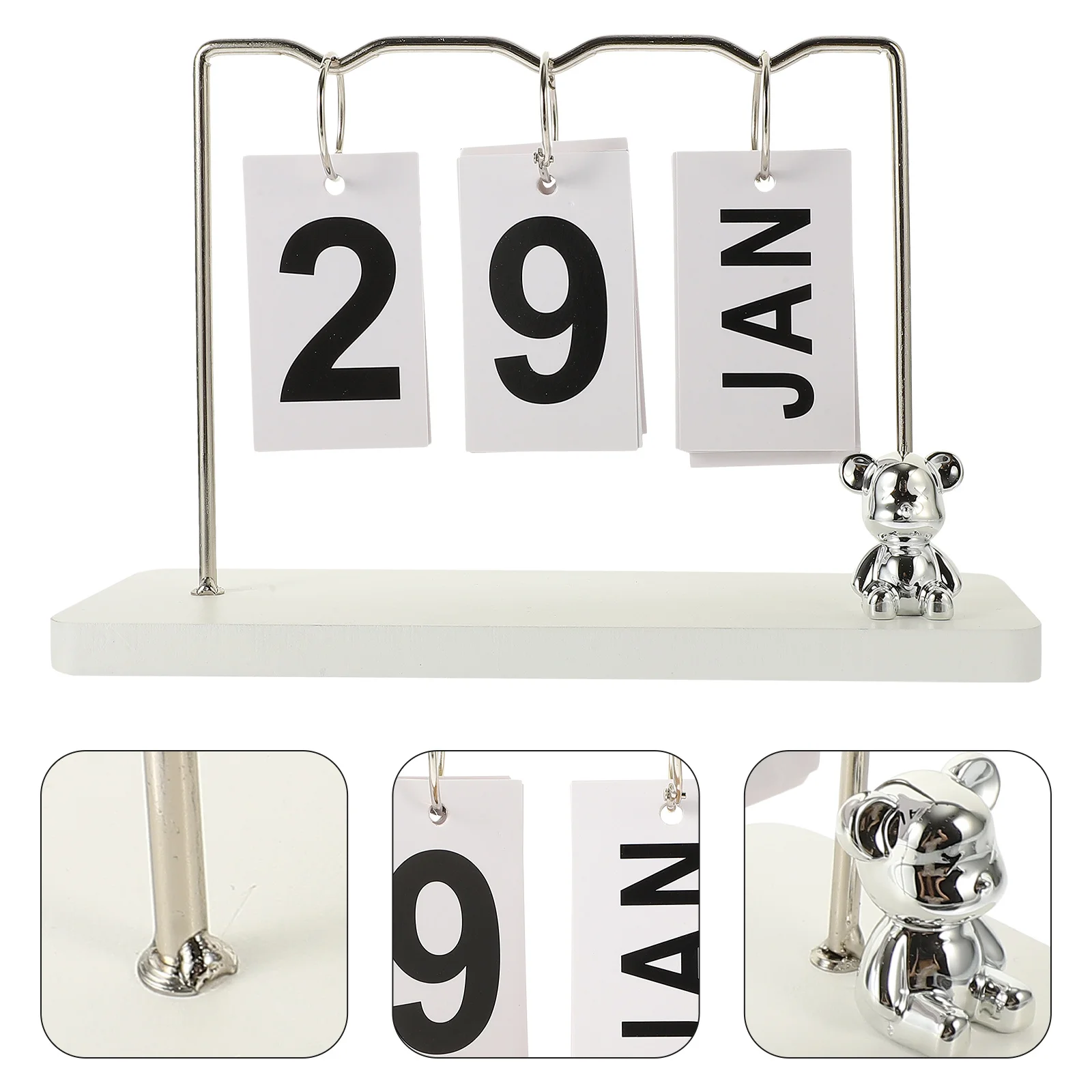 

Настольный календарь Вечный деревенский деревянный перекидной календарь для офисного украшения рабочего стола Компактное украшение рабочего стола