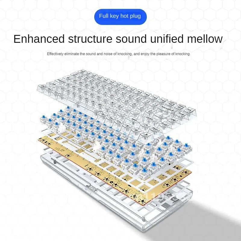 Проводная прозрачная механическая клавиатура Бесшумная профессиональная компьютерная игровая электронная Спортивная компьютерная клавиатура аксессуары для ноутбука клавиатура
