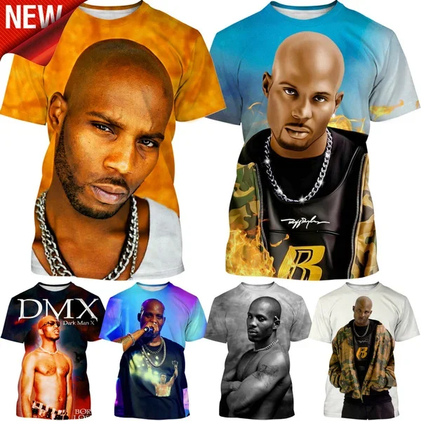 

New Rapper Dmx Cool Hip-hop Printed T-shirt Men and Women Casual Summer Fashion Trend Earl Simmons 3D Printed T-shirt